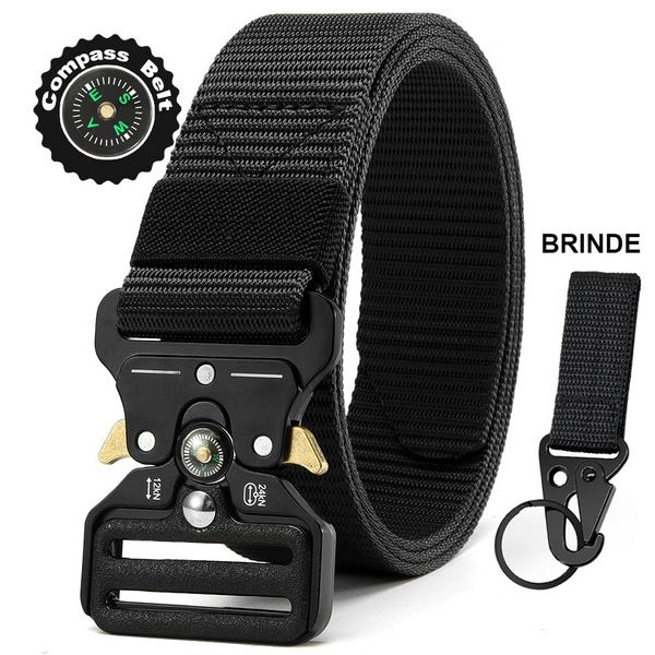 Compass Belt- Cinto Tático Militar Ajustável com Bússola + Brinde