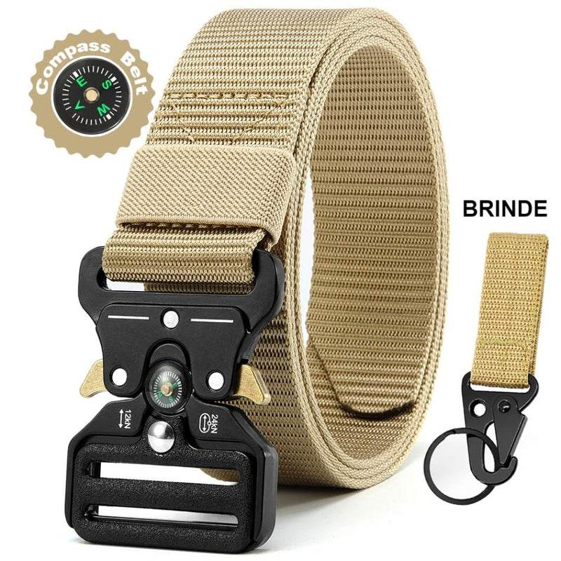 Compass Belt- Cinto Tático Militar Ajustável com Bússola + Brinde