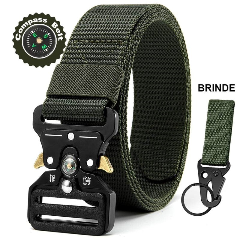 Compass Belt- Cinto Tático Militar Ajustável com Bússola + Brinde