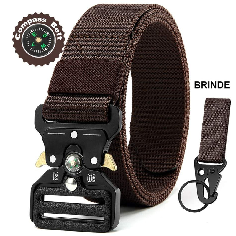 Compass Belt- Cinto Tático Militar Ajustável com Bússola + Brinde