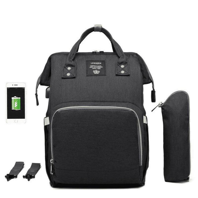 Bolsa Mochila Baby Maternidade LeQueen USB