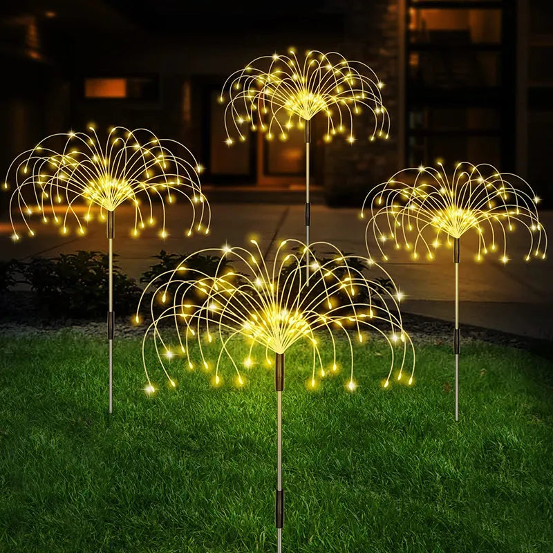 Luminária Mágica Solar Fogos de Artifício para Jardim Decoração À PROVA D'ÁGUA