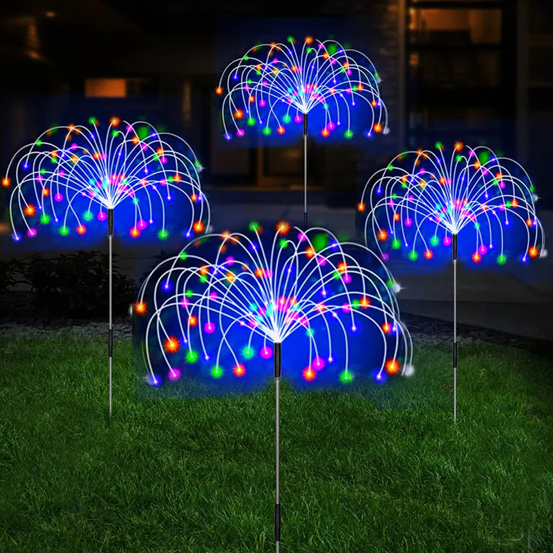 Luminária Mágica Solar Fogos de Artifício para Jardim Decoração À PROVA D'ÁGUA