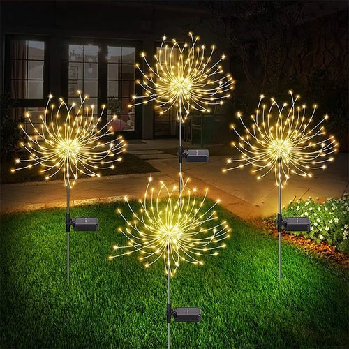 Luminária Mágica Solar Fogos de Artifício para Jardim Decoração À PROVA D'ÁGUA