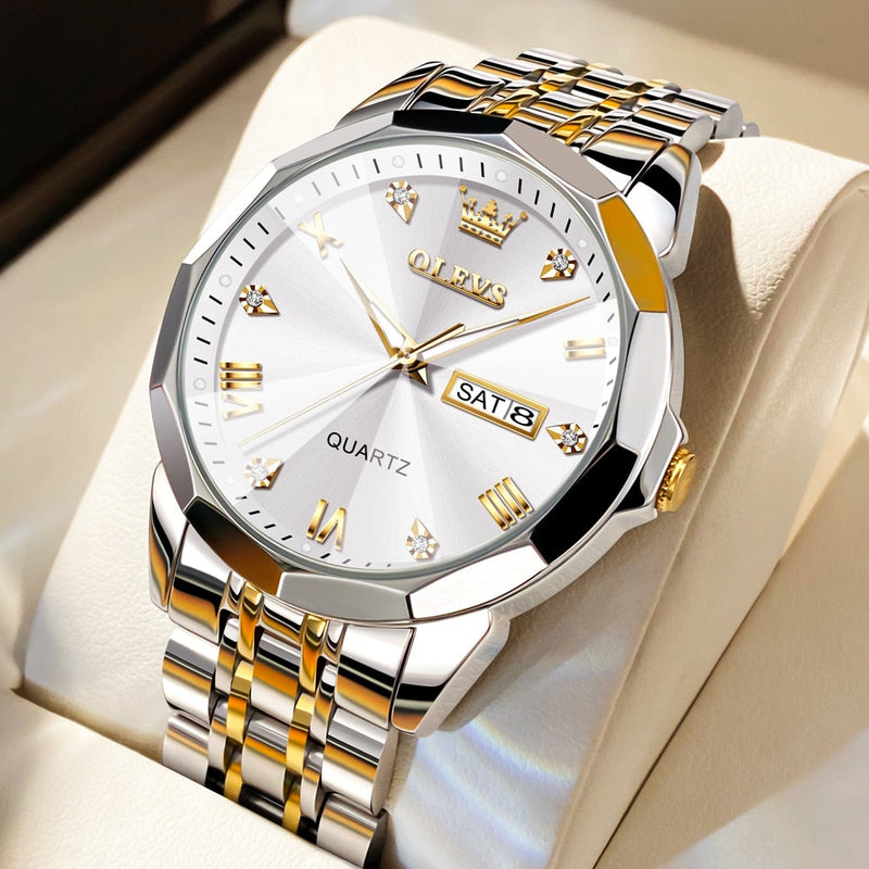 Relógio Olevs Diamante 3D Safira Original