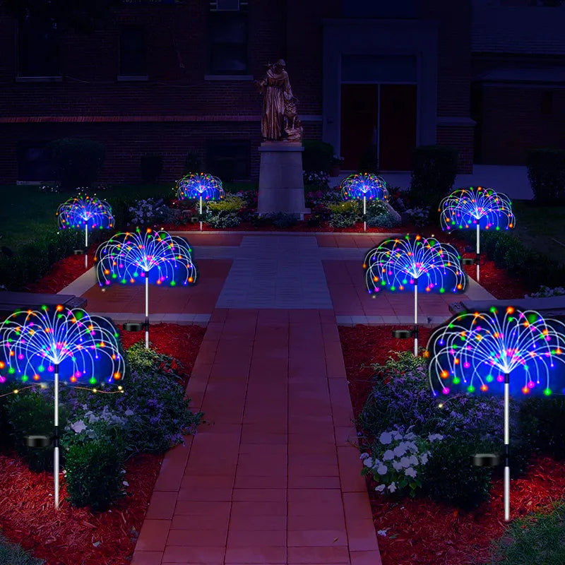 Luminária Mágica Solar Fogos de Artifício para Jardim Decoração À PROVA D'ÁGUA