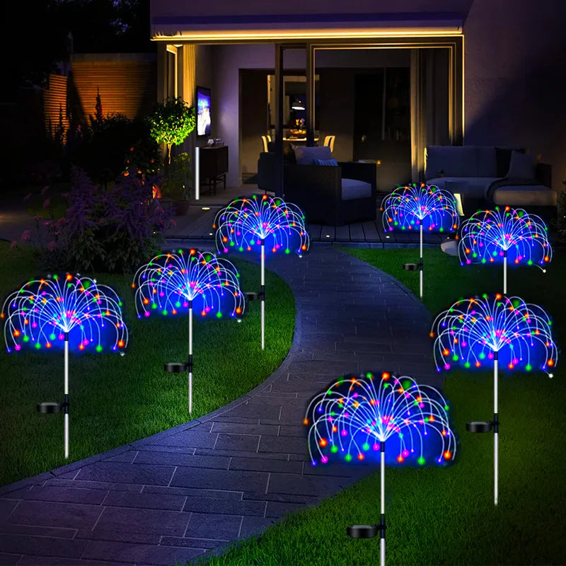 Luminária Mágica Solar Fogos de Artifício para Jardim Decoração À PROVA D'ÁGUA