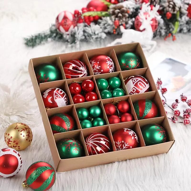 Bolas de Natal Variadas - Kit com 44 Unidades