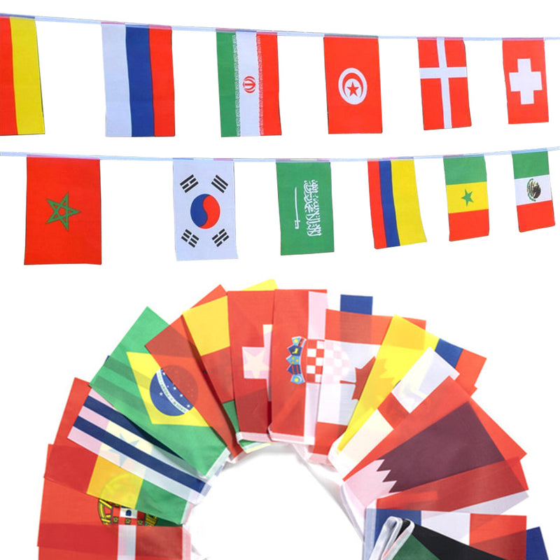 Imagem mostrando o produto Kit Decoração Varal 32 Países Bandeira Bandeirola Copa do Mundo Qatar 2022 do Coisa de Outro Mundo 