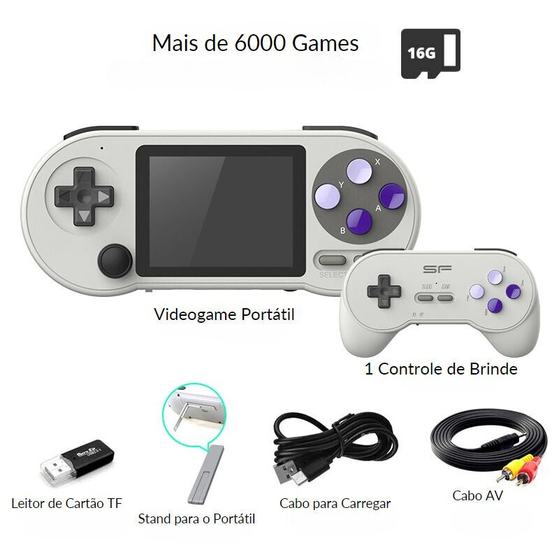 Game Retro COM Portátil + 1 controle GRÁTIS