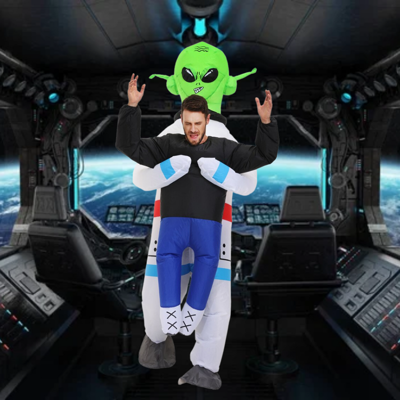 Fantasia Inflável do Astronauta Alienígena - Adulto - Coisa de Outro Mundo
