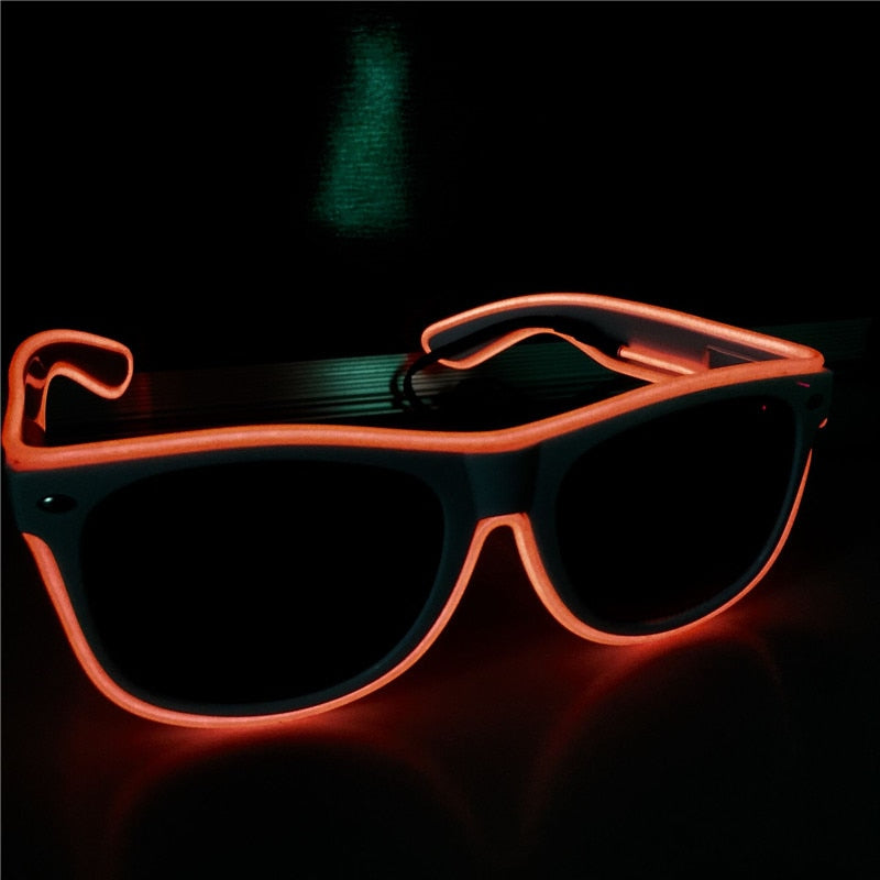 Óculos Led Neon Lente Escura Rave Balada Festa Casamento Halloween - Coisa de Outro Mundo