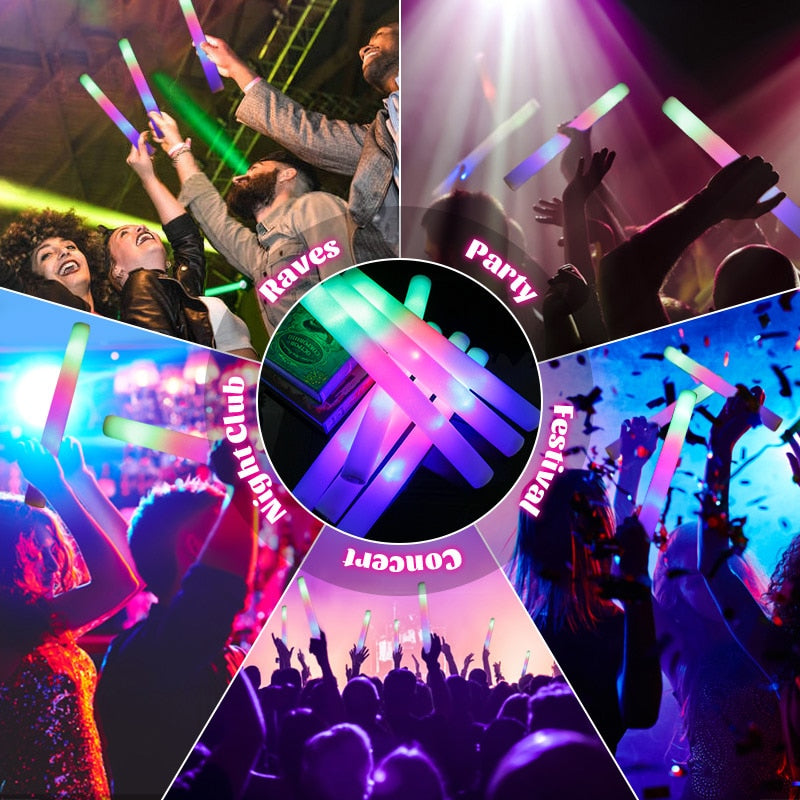 Bastões de Espuma Luminosa Multicolorido de LED em Massa RGB