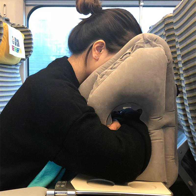 Comfort Pillow - Travesseiro Inflável Portátil Anatômico Para Viagens Passeio Avião Ônibus