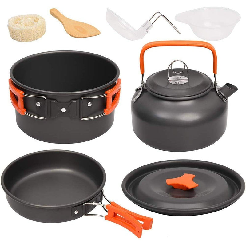 Kit de panelas para viagem, portáteis para acampamento, piquenique