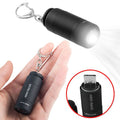 Chaveiro Mini Lanterna de Led Recarregável USB Militar Portátil