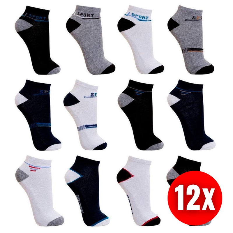 Imagem mostrando o produto Kit 12 Pares de Meia Sport Cano Curto Soquete Adulto Masculino em Cores Sortidas do Coisa de Outro Mundo 
