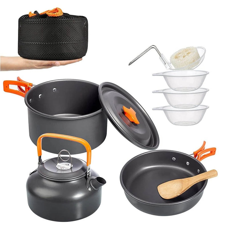 Imagem mostrando o produto Kit de panelas para viagem, portáteis para acampamento, piquenique do Coisa de Outro Mundo 