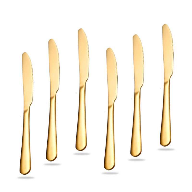 Talheres para jantar de luxo aço inoxidável ouro - Colher, garfo e faca