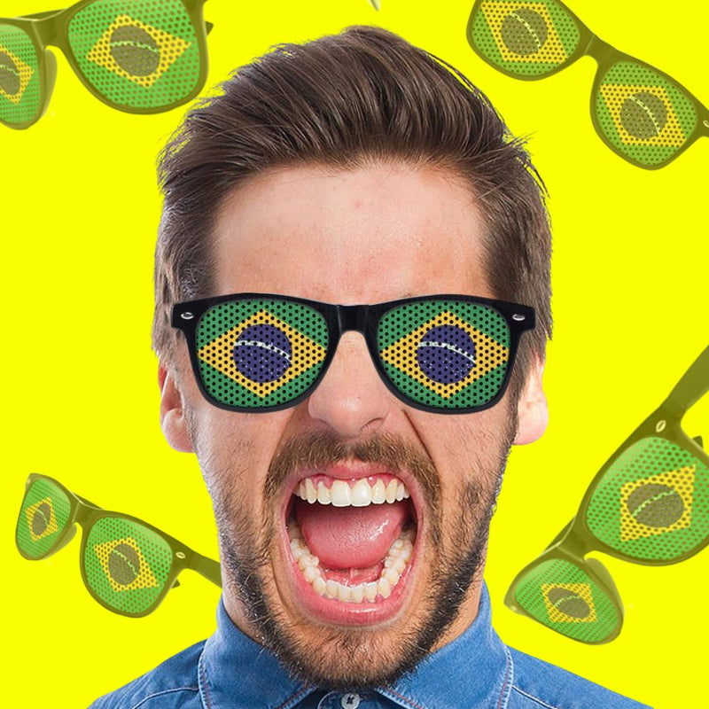Imagem mostrando o produto Óculos da Copa Personalizado Bandeira Brasil Hexa Copa do Mundo 2022 do Coisa de Outro Mundo 