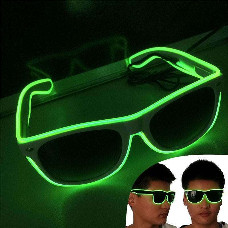 Imagem mostrando o produto Óculos Led Neon Lente Escura Rave Balada Festa Casamento Halloween do Coisa de Outro Mundo 
