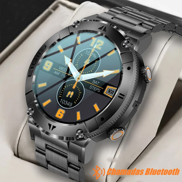Imagem mostrando o produto Smartwatch Strong Titan Chamadas Bluetooth Modos Esporte Tela IPS 1.32" Monitor Cardíaco do Coisa de Outro Mundo 