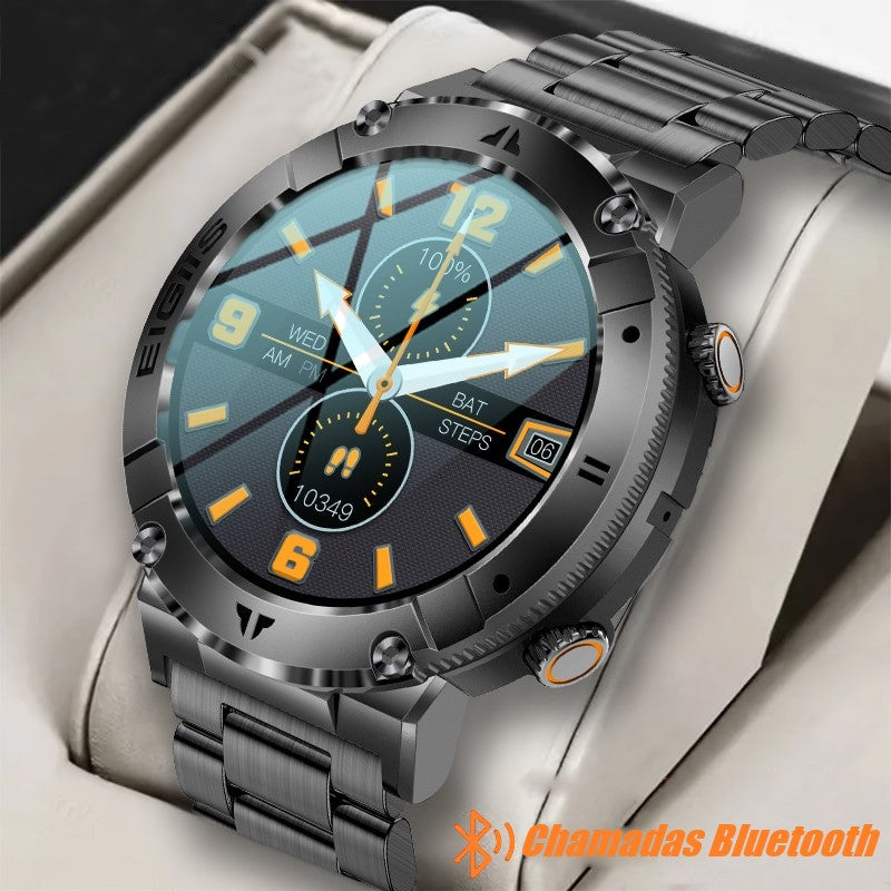 Imagem mostrando o produto Smartwatch Strong Titan Chamadas Bluetooth Modos Esporte Tela IPS 1.32" Monitor Cardíaco do Coisa de Outro Mundo 